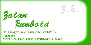 zalan rumbold business card